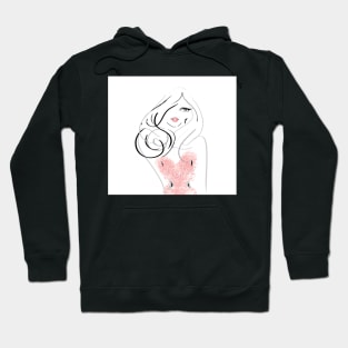 fashion chic girl illustration Hoodie